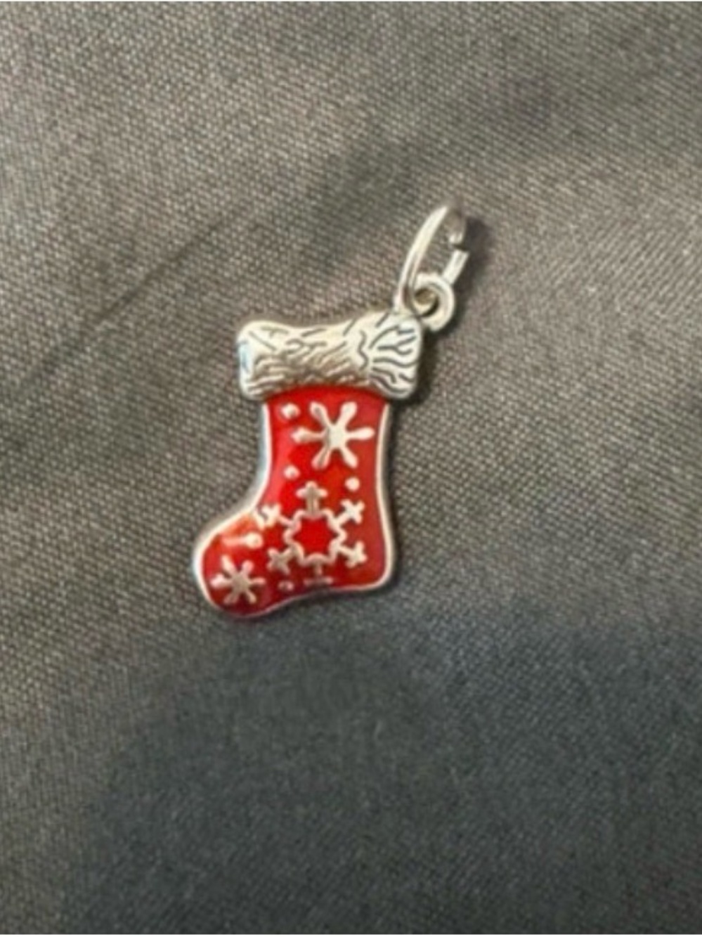 James Avery enamel Christmas stocking sterling silver charm
